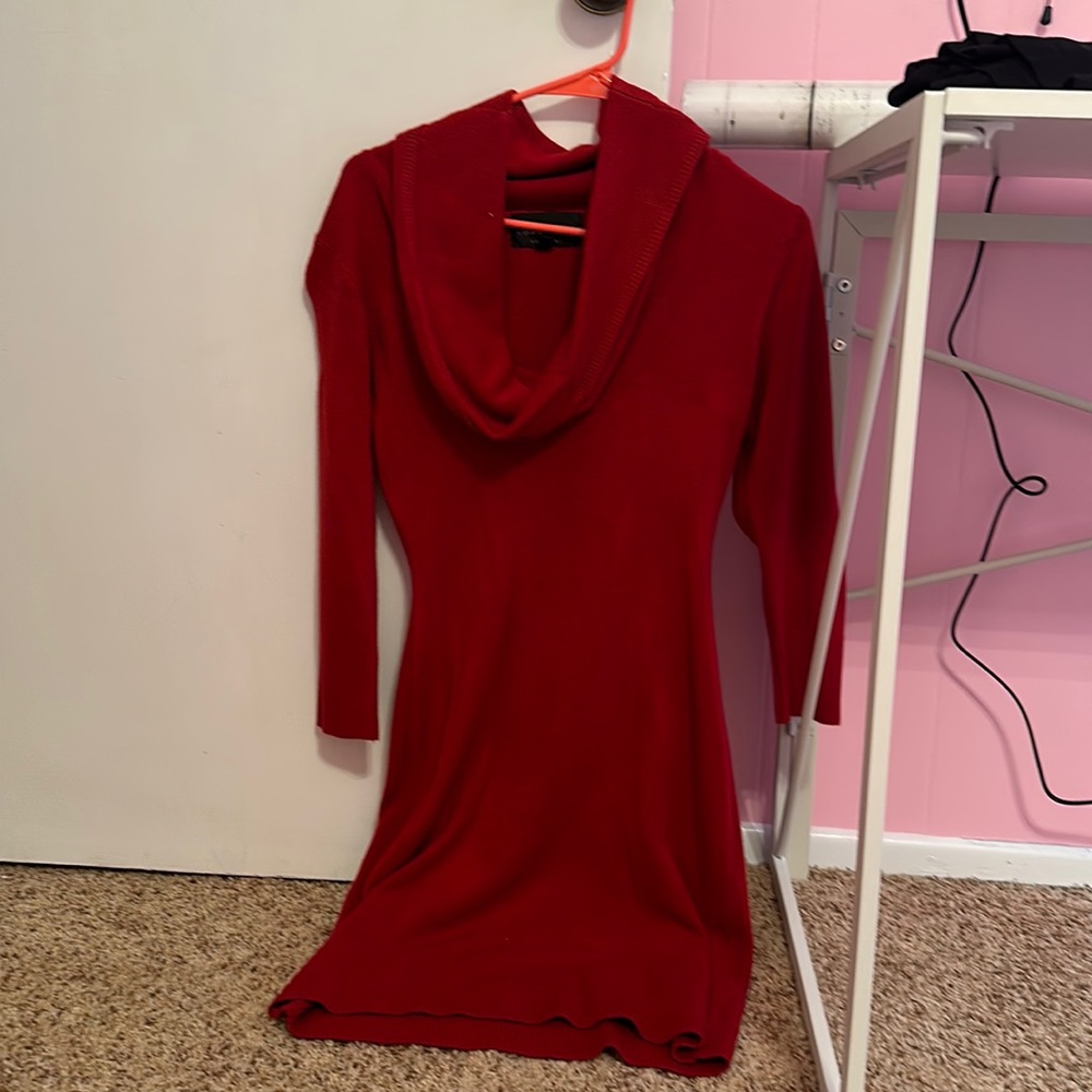Form fitting sweater dress